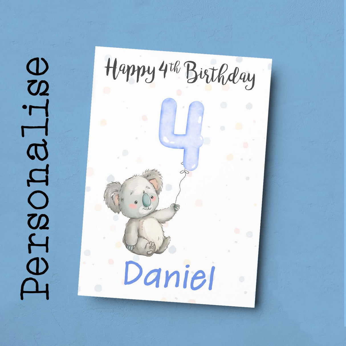 Personalised 1st, 2nd, 3rd, 4th, 5th Birthday Card for Son, Grandson, Nephew, Godson, Boys Koala Card