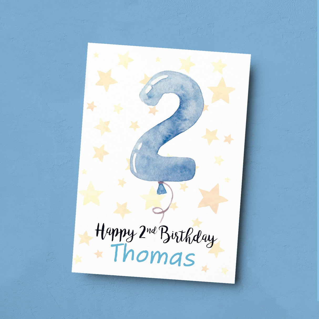 Customisable 2nd Birthday Card For Boy Custom Name Card For Boy Second Birthday Card For Baby Birthday Card for Baby Boy Custom 2nd Birthday