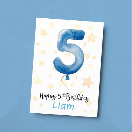 Personalised 5th Birthday Card For Boy Custom Name Card For Boy Fifth Birthday Card For Child Birthday Card for Boy Custom 5th Birthday