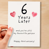 6th Wedding Anniversary Card For Wife Anniversary Card for Husband 6 Year Anniversary Card For Boyfriend or Girlfriend Sixth Anniversary