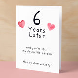 6th Wedding Anniversary Card For Wife Anniversary Card for Husband 6 Year Anniversary Card For Boyfriend or Girlfriend Sixth Anniversary