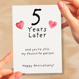 5th Wedding Anniversary Card For Wife Anniversary Card for Husband 5 Year Anniversary Card For Boyfriend or Girlfriend Fifth Anniversary