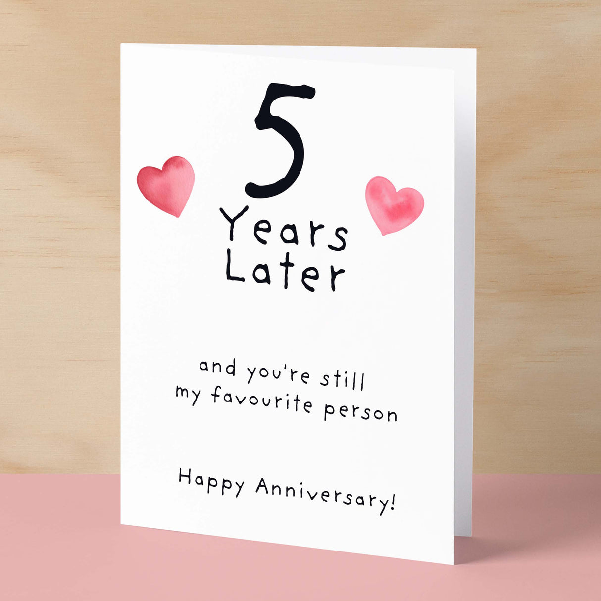 5th Wedding Anniversary Card For Wife Anniversary Card for Husband 5 Year Anniversary Card For Boyfriend or Girlfriend Fifth Anniversary