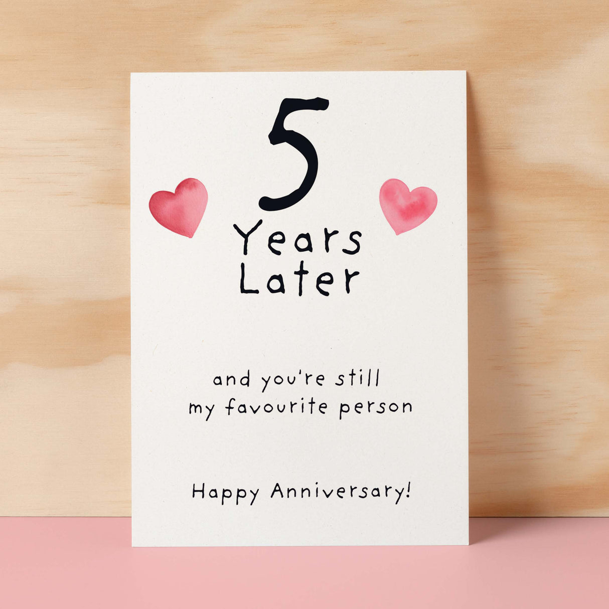 5th Wedding Anniversary Card For Wife Anniversary Card for Husband 5 Year Anniversary Card For Boyfriend or Girlfriend Fifth Anniversary