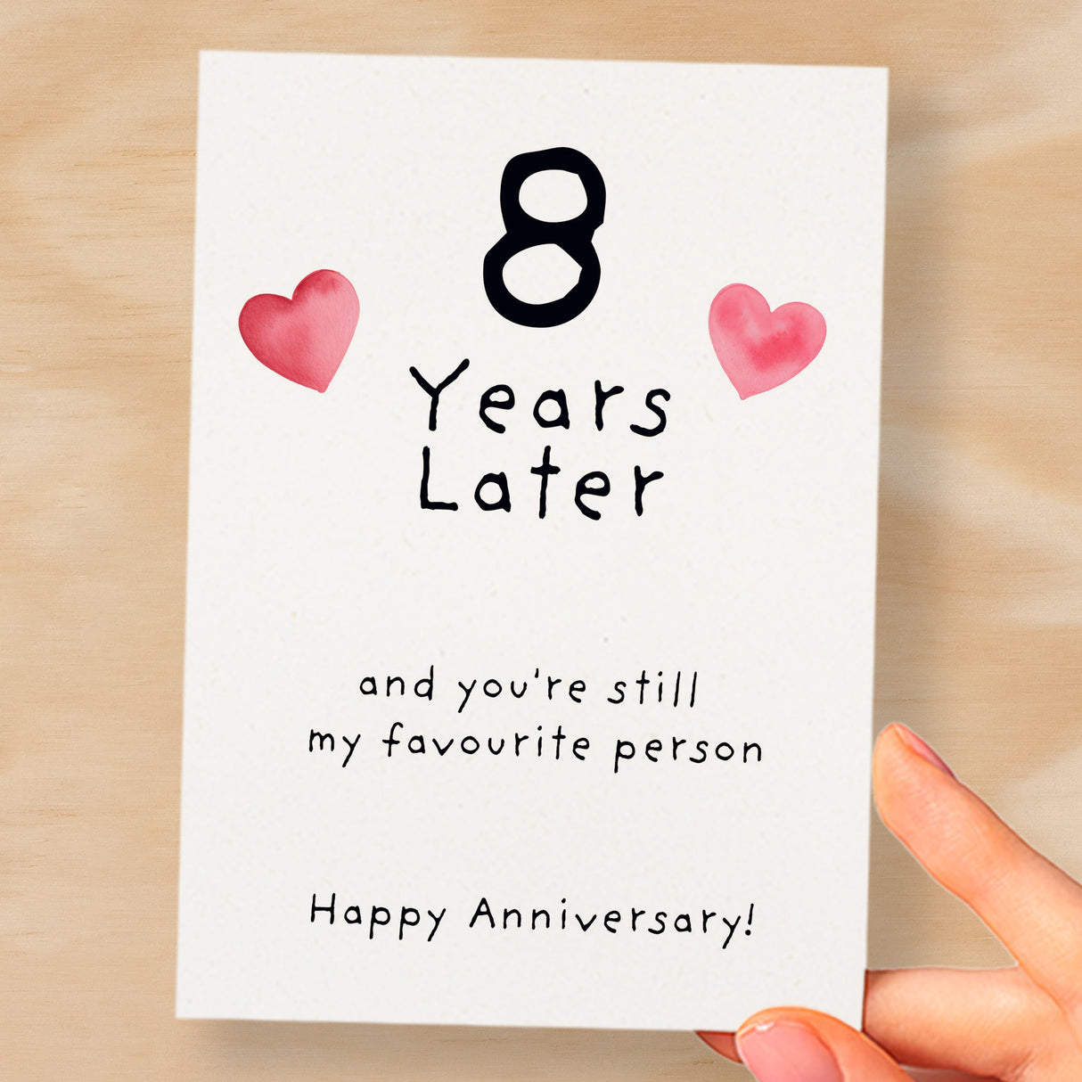 8th Wedding Anniversary Card For Wife Anniversary Card for Husband 8 Year Anniversary Card For Boyfriend or Girlfriend Eighth Anniversary