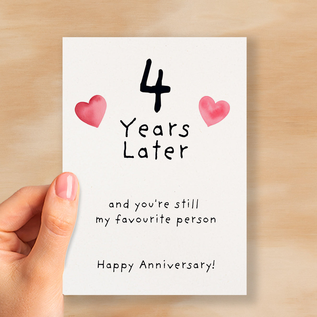 4th Wedding Anniversary Card For Wife Anniversary Card for Husband 4 Year Anniversary Card For Boyfriend or Girlfriend Forth Anniversary