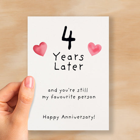 4th Wedding Anniversary Card For Wife Anniversary Card for Husband 4 Year Anniversary Card For Boyfriend or Girlfriend Forth Anniversary