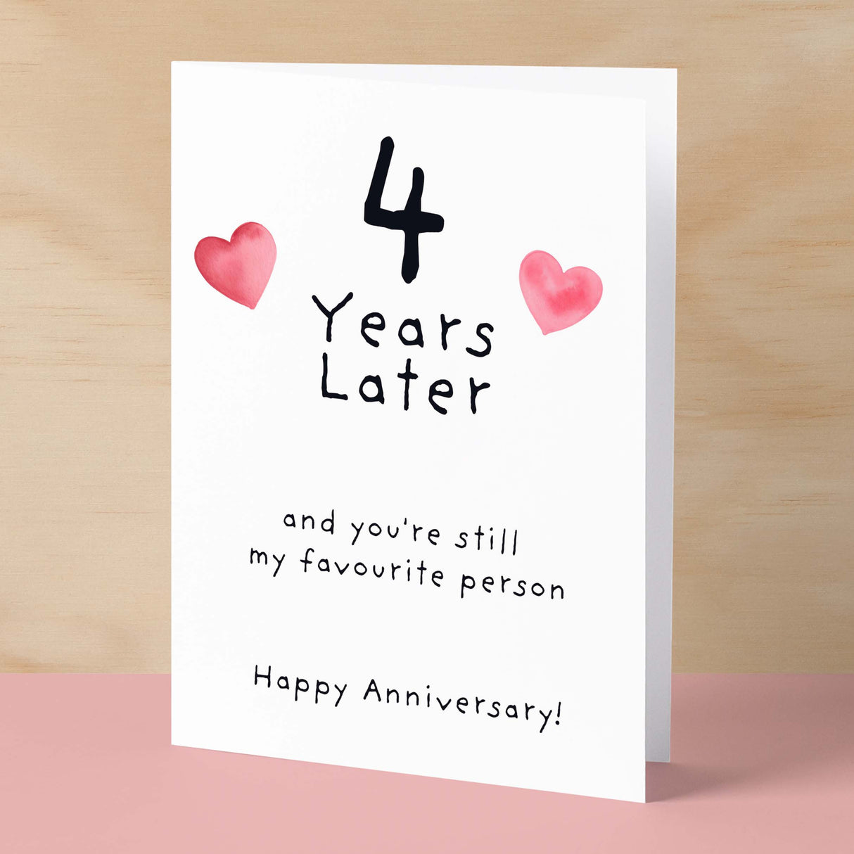 4th Wedding Anniversary Card For Wife Anniversary Card for Husband 4 Year Anniversary Card For Boyfriend or Girlfriend Forth Anniversary