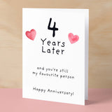 4th Wedding Anniversary Card For Wife Anniversary Card for Husband 4 Year Anniversary Card For Boyfriend or Girlfriend Forth Anniversary