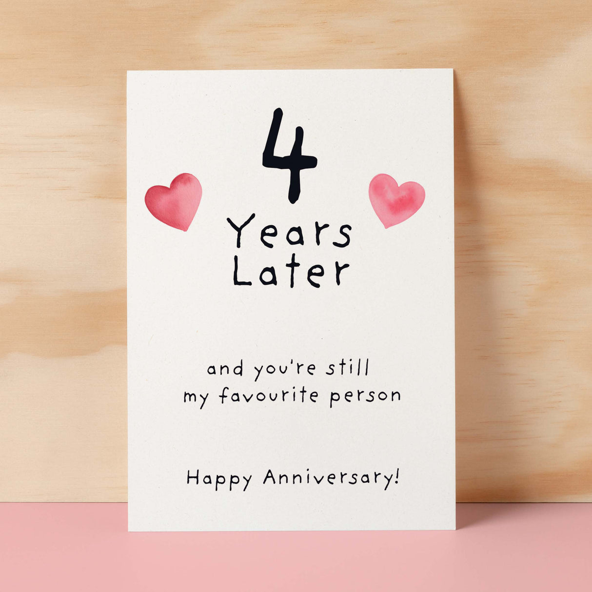 4th Wedding Anniversary Card For Wife Anniversary Card for Husband 4 Year Anniversary Card For Boyfriend or Girlfriend Forth Anniversary