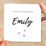 Personalised Birthday Card For Girlfriend Happy Birthday Card For Girlfriend Custom Card For Girlfriend Amazing Girlfriend Birthday Card