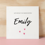 Personalised Birthday Card For Girlfriend Happy Birthday Card For Girlfriend Custom Card For Girlfriend Amazing Girlfriend Birthday Card