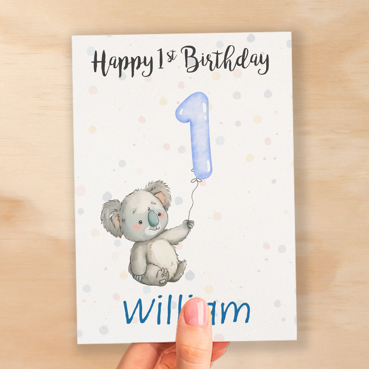 Personalised 1st, 2nd, 3rd, 4th, 5th Birthday Card for Son, Grandson, Nephew, Godson, Boys Koala Card