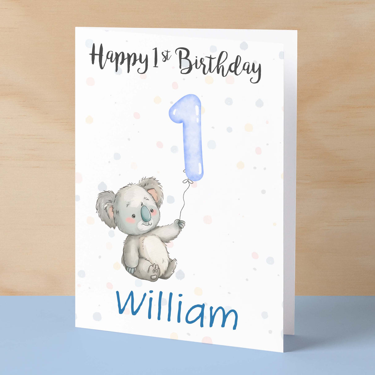 Personalised 1st, 2nd, 3rd, 4th, 5th Birthday Card for Son, Grandson, Nephew, Godson, Boys Koala Card