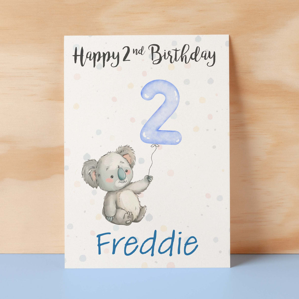 Personalised 1st, 2nd, 3rd, 4th, 5th Birthday Card for Son, Grandson, Nephew, Godson, Boys Koala Card