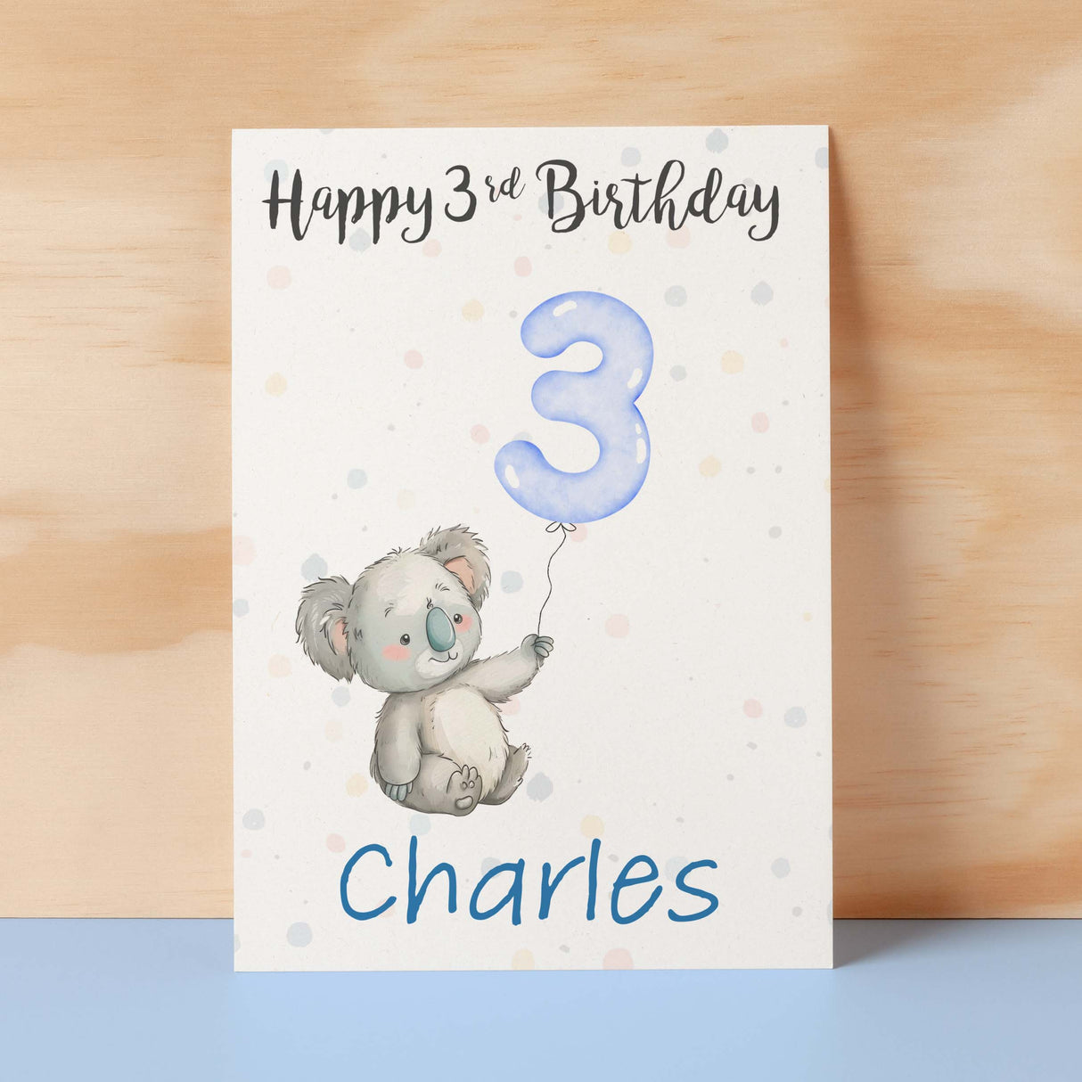 Personalised 1st, 2nd, 3rd, 4th, 5th Birthday Card for Son, Grandson, Nephew, Godson, Boys Koala Card