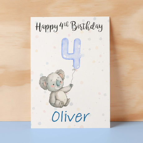 Personalised 1st, 2nd, 3rd, 4th, 5th Birthday Card for Son, Grandson, Nephew, Godson, Boys Koala Card