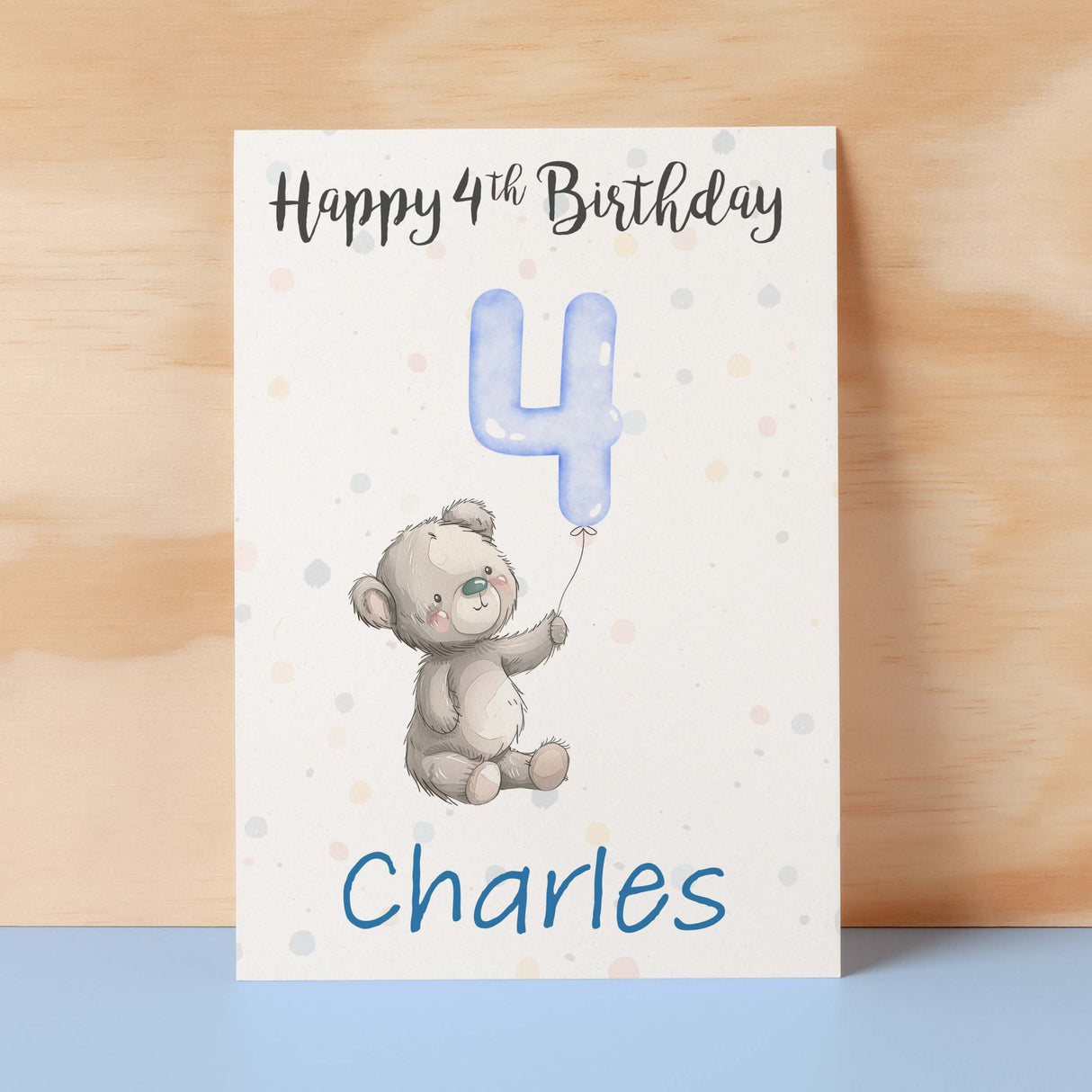 Personalised 1st, 2nd, 3rd, 4th, 5th Birthday Card for Son, Grandson, Nephew, Godson, Boys Teddy Bear Card