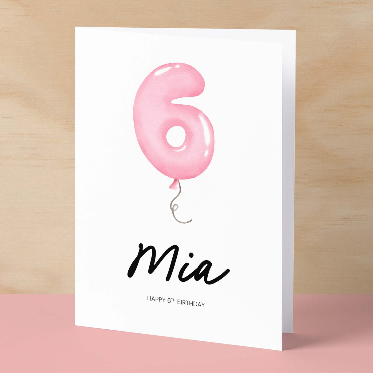 Personalised 6th Birthday Card For Girl Six Year Old Birthday Card Custom Card For Sixth Birthday For Girl Happy 6th Birthday Card