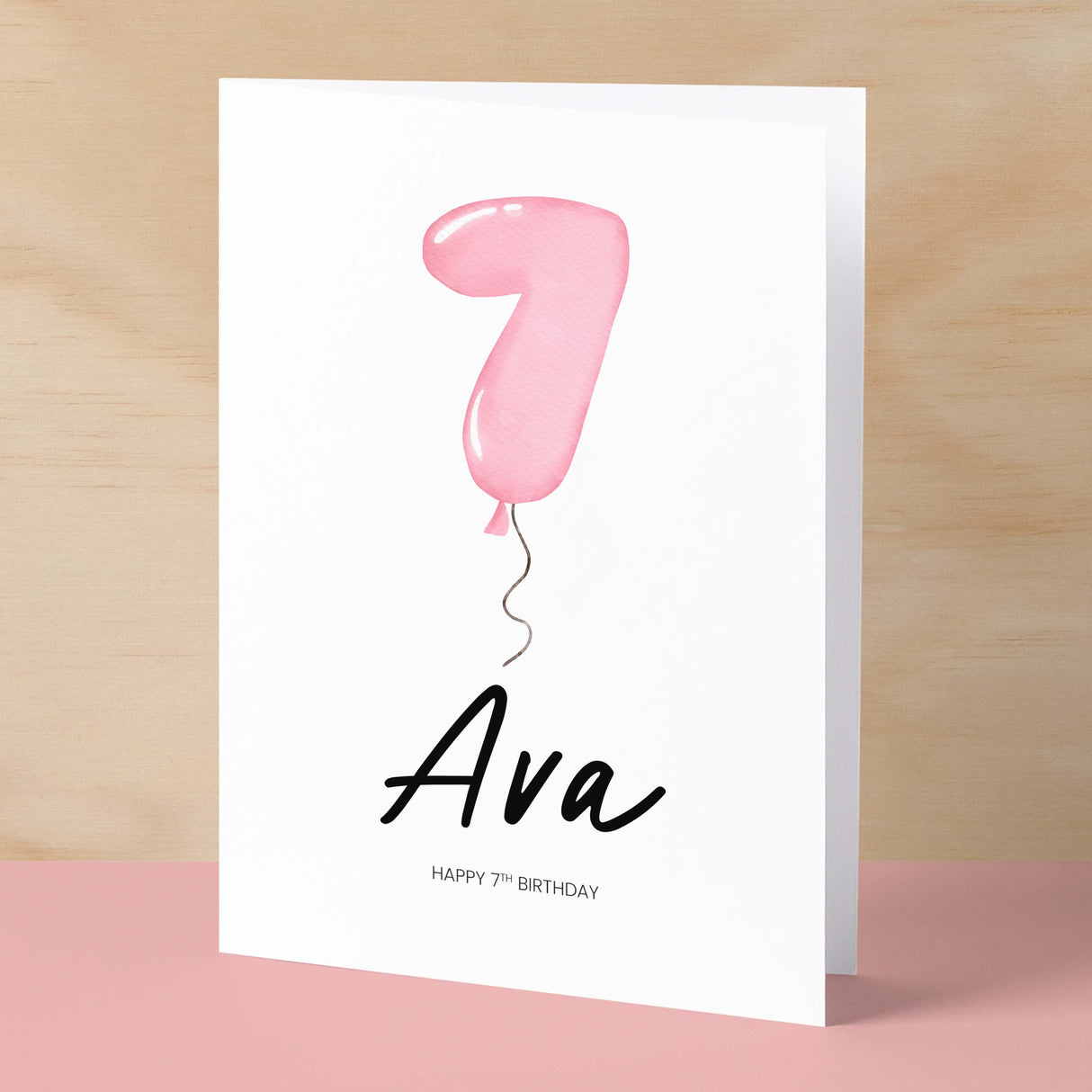 Personalised 7th Birthday Card For Girl Seven Year Old Birthday Card Custom Card For Seventh Birthday For Girl Happy 7th Birthday Card