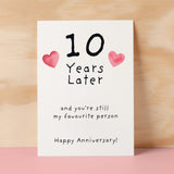 10th Wedding Anniversary Card For Wife Anniversary Card for Husband 10 Year Anniversary Card For Boyfriend or Girlfriend 10 Year Anniversary Card