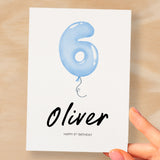 Personalised 6th Birthday Card For Boy Six Year Old Birthday Card Custom Card For Sixth Birthday For Boy Happy 6th Birthday Card