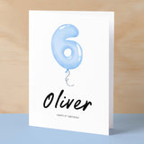 Personalised 6th Birthday Card For Boy Six Year Old Birthday Card Custom Card For Sixth Birthday For Boy Happy 6th Birthday Card