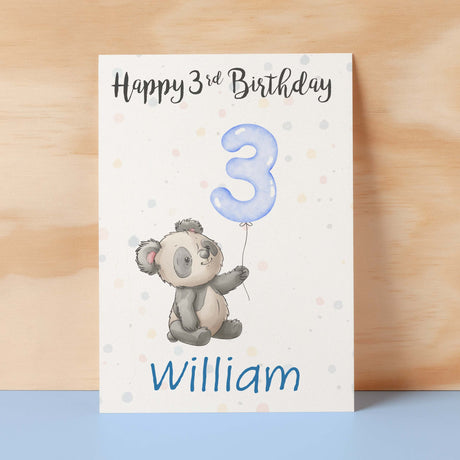 Personalised 1st, 2nd, 3rd, 4th, 5th Birthday Card for Son, Grandson, Nephew, Godson, Boys Panda Card