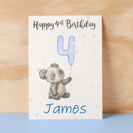 Personalised 1st, 2nd, 3rd, 4th, 5th Birthday Card for Son, Grandson, Nephew, Godson, Boys Panda Card