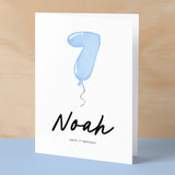 Personalised 7th Birthday Card For Boy Seven Year Old Birthday Card Custom Card For Seventh Birthday For Boy Happy 7th Birthday Card