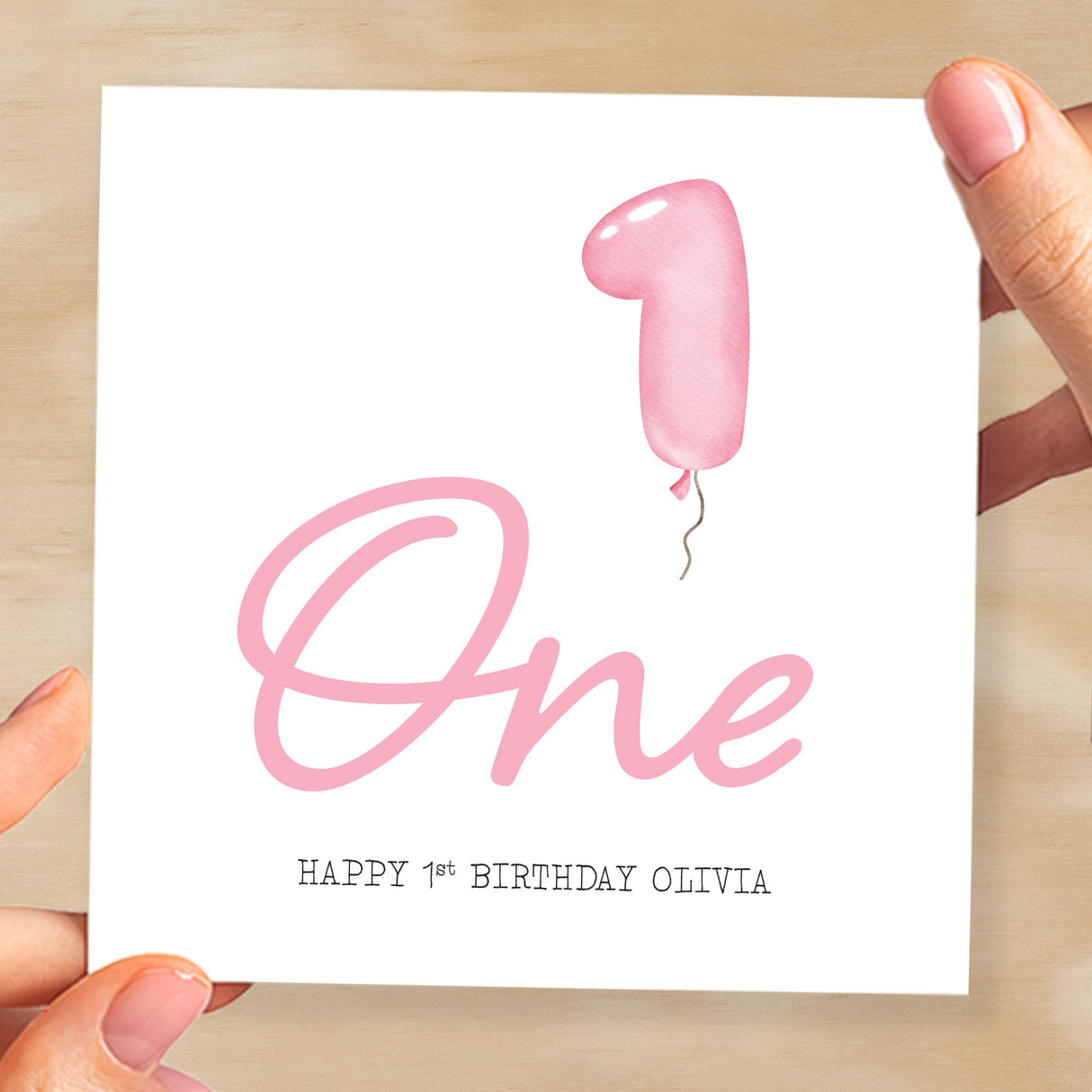 Personalisable 1st Birthday Card For Girl One Year Old Birthday Card Custom Card For First Birthday For Girl Happy 1st Birthday Card