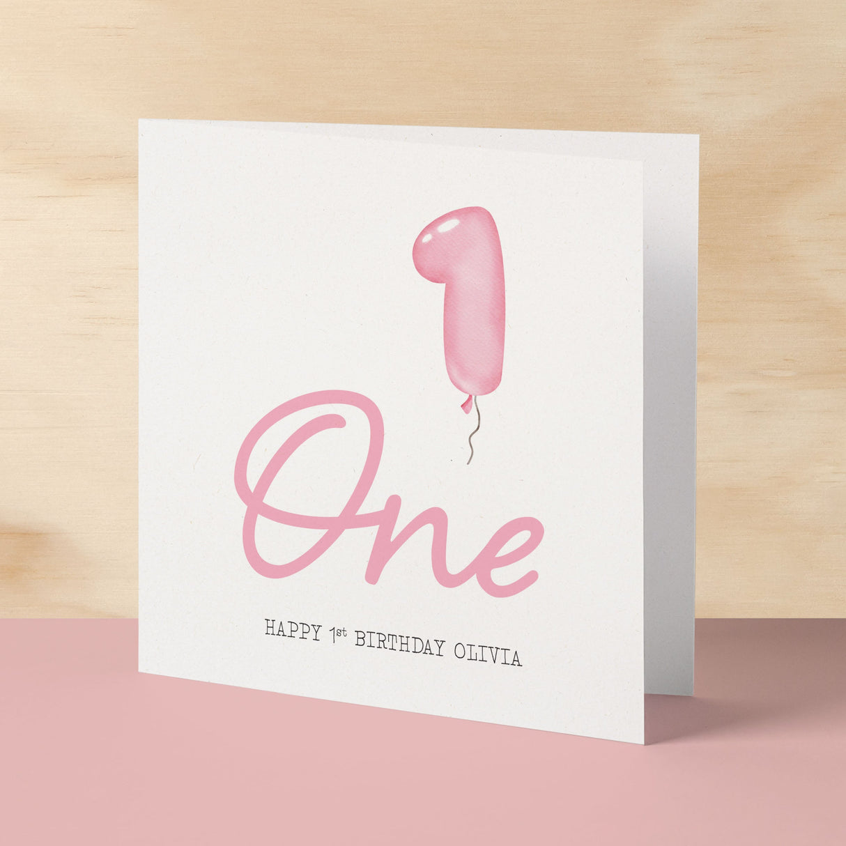 Personalisable 1st Birthday Card For Girl One Year Old Birthday Card Custom Card For First Birthday For Girl Happy 1st Birthday Card