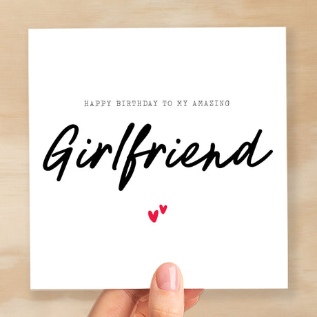 Birthday Card For Girlfriend Happy Birthday Card For Girlfriend Simple Birthday Card For Amazing Girlfriend Love Hearts Birthday Card