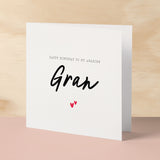 Birthday Card For Gran Happy Birthday Card For Gran Simple Birthday Card For Amazing Gran Love Hearts Birthday Card