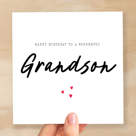 Birthday Card For Grandson Happy Birthday Card For Grandson Simple Birthday Card For Wonderful Grandson Birthday Card