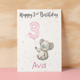 Personalised 1st, 2nd, 3rd, 4th, 5th Birthday Card for Daughter, Granddaughter, Niece, Goddaughter Girls Koala Card