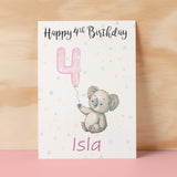 Personalised 1st, 2nd, 3rd, 4th, 5th Birthday Card for Daughter, Granddaughter, Niece, Goddaughter Girls Koala Card