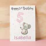 Personalised 1st, 2nd, 3rd, 4th, 5th Birthday Card for Daughter, Granddaughter, Niece, Goddaughter Girls Koala Card