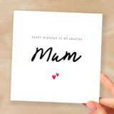 Birthday Card For Mum Happy Birthday Card For Mum Simple Birthday Card For Amazing Mum Love Hearts Birthday Card