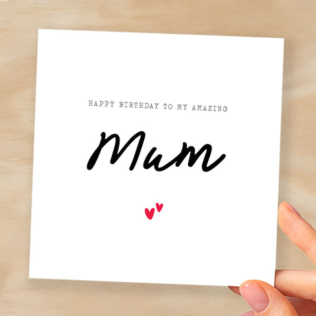 Birthday Card For Mum Happy Birthday Card For Mum Simple Birthday Card For Amazing Mum Love Hearts Birthday Card