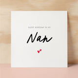 Birthday Card For Nan Happy Birthday Card For Nan Simple Birthday Card For Nan Love Hearts Birthday Card For Nan