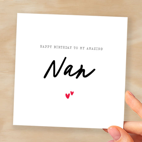 Birthday Card For Nan Happy Birthday Card For Nan Simple Birthday Card For Amazing Nan Love Hearts Birthday Card