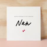 Birthday Card For Nan Happy Birthday Card For Nan Simple Birthday Card For Amazing Nan Love Hearts Birthday Card