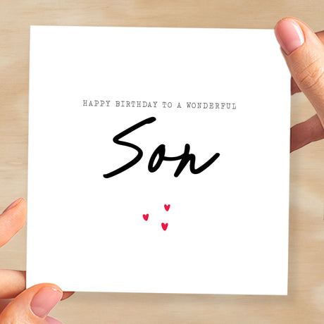 Birthday Card For Son Happy Birthday Card For Son Simple Birthday Card For Wonderful Son Love Hearts Birthday Card