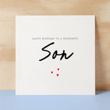 Birthday Card For Son Happy Birthday Card For Son Simple Birthday Card For Wonderful Son Love Hearts Birthday Card