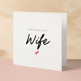 Birthday Card For Wife Happy Birthday Card For Wife Simple Birthday Card For Wife Love Hearts Birthday Card For Wife