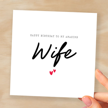 Birthday Card For Wife Happy Birthday Card For Wife Simple Birthday Card For Amazing Wife Love Hearts Birthday Card