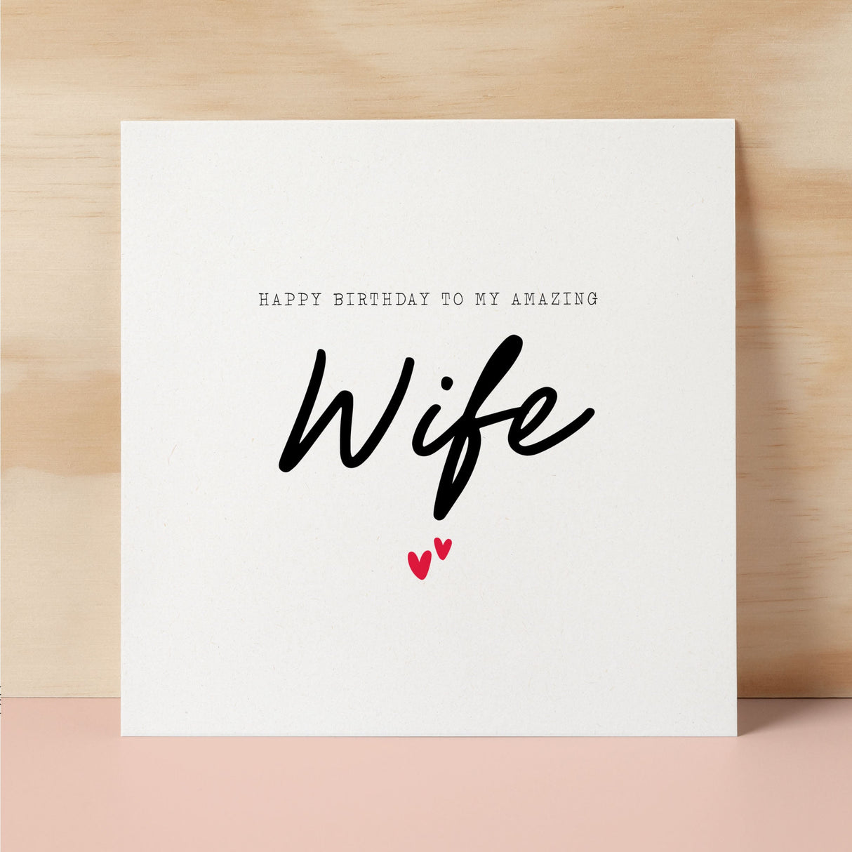 Birthday Card For Wife Happy Birthday Card For Wife Simple Birthday Card For Amazing Wife Love Hearts Birthday Card