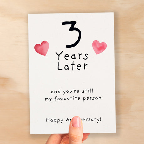 3rd Wedding Anniversary Card For Wife Anniversary Card for Husband 3 Year Anniversary Card For Boyfriend or Girlfriend Third Anniversary