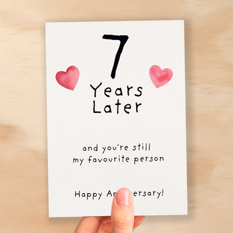 7th Wedding Anniversary Card For Wife Anniversary Card for Husband 7 Year Anniversary Card For Boyfriend or Girlfriend Seventh Anniversary